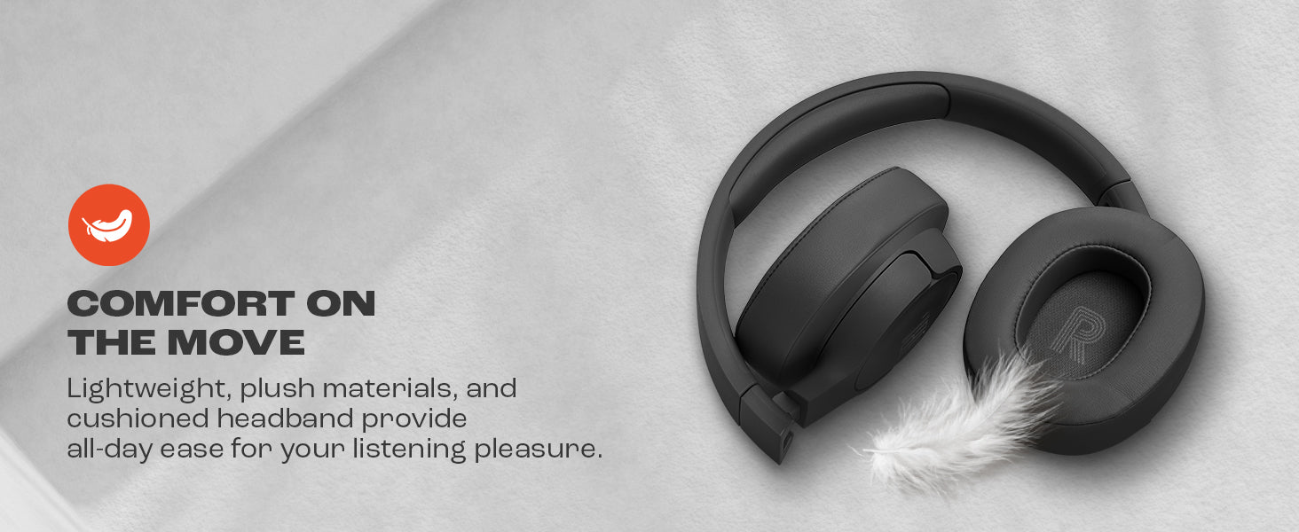 JBL Tune 770NC Wireless Over Ear ANC Headphones with Mic, Upto 70 Hrs Battery, Speed Charge : 5 min Charge Gives up to 3H of Playback, Customized EQ, Google Fast Pair, Dual Pairing, BT 5.3 (Black)