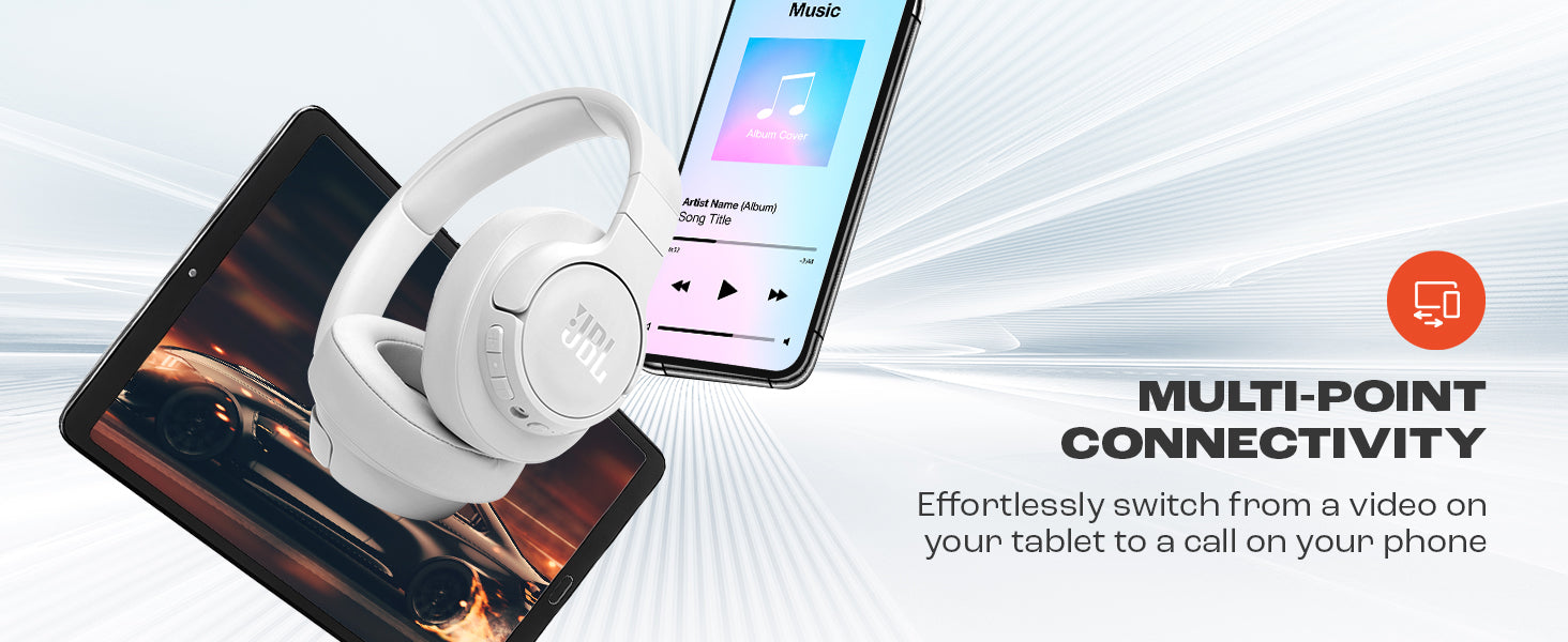 JBL Tune 770NC Wireless Over Ear ANC Headphones with Mic, Upto 70 Hrs Battery, Speed Charge : 5 min Charge Gives up to 3H of Playback, Customized EQ, Google Fast Pair, Dual Pairing, BT 5.3 (Black)