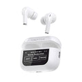 Candytech AirSpace Screen TWS Earbuds with Smart Touch Display, 32dB Hybrid ANC, Quad Mic ENC, Bluetooth 5.4, Transparency & Custom EQ, Type-C Fast Charging, Find My Earbuds (White)