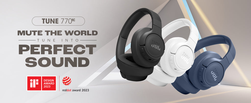 JBL Tune 770NC Wireless Over Ear ANC Headphones with Mic, Upto 70 Hrs Battery, Speed Charge : 5 min Charge Gives up to 3H of Playback, Customized EQ, Google Fast Pair, Dual Pairing, BT 5.3 (Black)