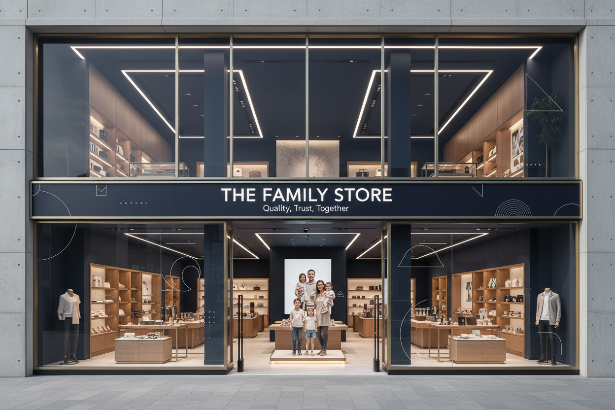 The Family Store generate image in modern & professional way